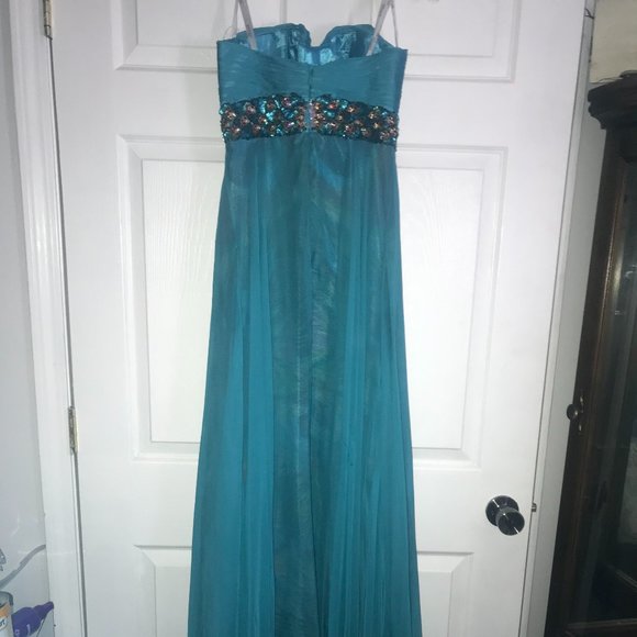 COPY - 3 New Tony Bowls Peacock Turquoise Prom/Pageant/Homecoming/Bridesmaid Dr… - Picture 4 of 8